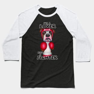 Classic Boxer Dog ready to box on Boxer with Gloves and Headgear Baseball T-Shirt